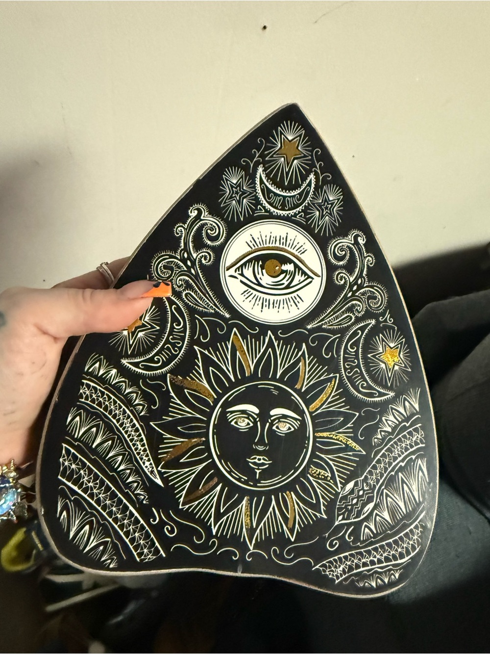 Black Mystical Sun & Eye Decorative Planchette